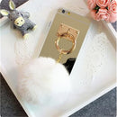 Gold Mobile Phone Case Protective Back Cover with Imitation Gray Wool Ball for iPhone 6 / 6S