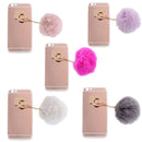 Rose Gold Mobile Phone Case Protective Back Cover with Imitation Purple Wool Ball for iPhone 6 Plus/ 6S Plus