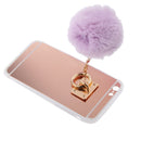 Rose Gold Mobile Phone Case Protective Back Cover with Imitation Purple Wool Ball for iPhone 6 Plus/ 6S Plus