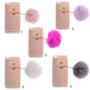 Rose Gold Mobile Phone Case Protective Back Cover with Imitation Rose Red Wool Ball for iPhone 6 Plus/ 6S Plus