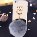Rose Gold Mobile Phone Case Protective Back Cover with Imitation Gray Wool Ball for iPhone 6 Plus/ 6S Plus