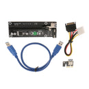 USB3.0 PCI-E Express 1x to16x Extender Riser Board Card Adapter Power Cable