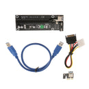 USB3.0 PCI-E Express 1x to16x Extender Riser Board Card Adapter Power Cable