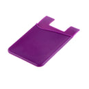Silicone Wallet Credit ID Card Adhesive Holder Case for Smart Phone Purple