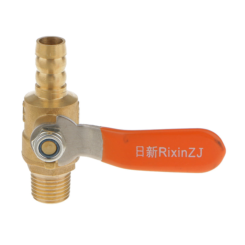 1/4 BSP Thread to 3/8 Barbed Hose Brass Ball Valve Shut Off Switch Fluid Lever Self-locking Good Seal Efficient Convenient Durable Universal Use
