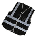Hi-Vis Safety Vest With Zipper Reflective Tape Jacket Waistcoat black