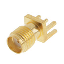 Golden SMA Female Nut Bulkhead Solder PCB Clip Edge Mount RF Connector