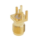 Golden SMA Female Nut Bulkhead Solder PCB Clip Edge Mount RF Connector