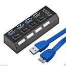 4-Port USB 3.0 Hub with Individual Power Switches and LEDs included 5V/2.5A power adapter EU Plug for Mac Mini/ Chrombook