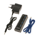 4-Port USB 3.0 Hub with Individual Power Switches and LEDs included 5V/2.5A power adapter EU Plug for Mac Mini/ Chrombook