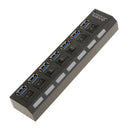 7 Port USB3.0 Hub Individual Led ON/OFF Switch+Charger Cable+EU plug Adapter