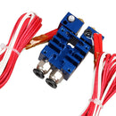 Chimera Extruder V6 Dual Head Hotend 0.4mm/1.75mm for 3D Printer Blue