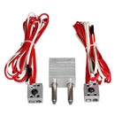 24V 3D Printer Dual Head Chimera Extruder 0.4mm Hotend Integrated Feed Tube Cooling Fan Heat Block
