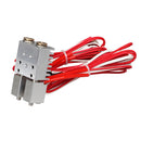 24V 3D Printer Dual Head Chimera Extruder 0.4mm Hotend Integrated Feed Tube Cooling Fan Heat Block