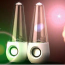 USB Powered LED Dancing Water Show Music Fountain Light ColorfuL Speakers Amplifier Audio Player For Phones Computer Laptop White