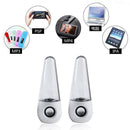 USB Powered LED Dancing Water Show Music Fountain Light ColorfuL Speakers Amplifier Audio Player For Phones Computer Laptop White