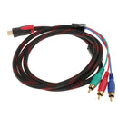 HDMI to 3 RCA, Nylon Braided HDMI Male to 3 RCA Male Video Audio AV Cable Cord Transmitter Adapter for HDTV DVD 1080P HD 5Ft / 1.5M