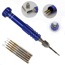 Professional5 in 1 Precision Screwdriver Set For Phone Mobiles T5,T6,1.2,1.5,0.8 Blue