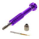 Professional Mini 5 In 1 Aluminium Fix Magnetic Phone Repair Opening Tool Screwdriver Set for Smartphone/MarBook Purple
