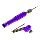 Professional Mini 5 In 1 Aluminium Fix Magnetic Phone Repair Opening Tool Screwdriver Set for Smartphone/MarBook Purple