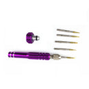 Professional Mini 5 In 1 Aluminium Fix Magnetic Phone Repair Opening Tool Screwdriver Set for Smartphone/MarBook Purple