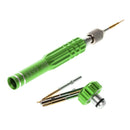 Replacement Bits For 5-In-1 Screwdriver/Nut Driver Tools T5,T6,1.2,1.5,0.8 Kit for NoteBook/MP3/4/iPod Green