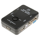 2-Port USB VGA KVM Switch Box+Cables for Computer Sharing Monitor Keyboard