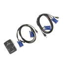 2-Port USB VGA KVM Switch Box+Cables for Computer Sharing Monitor Keyboard