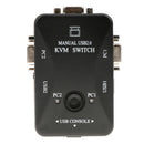 2-Port USB VGA KVM Switch Box+Cables for Computer Sharing Monitor Keyboard