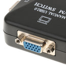 2-Port USB VGA KVM Switch Box+Cables for Computer Sharing Monitor Keyboard
