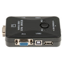 2-Port USB VGA KVM Switch Box+Cables for Computer Sharing Monitor Keyboard