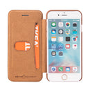 5.5'' Fashionable Card Slot Design Wallet Flip Case Cover COMPATIBLE FOR IPhone 7 Protective Cover Brown