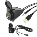 Car Flush Mount USB 3.5mm 2.0 Aux Extension Cable Lead Mounting Panel