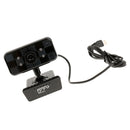 Black-Clip-on HD 12 Megapixels USB Webcam With Microphone for Computer PC Plug and Play Noise Cancellation ABS Plastic