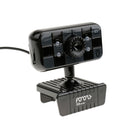Black-Clip-on HD 12 Megapixels USB Webcam With Microphone for Computer PC Plug and Play Noise Cancellation ABS Plastic