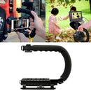 Universal Stabilizer C-Shape Bracket Video Handheld Grip fit for Canon Nikon DSLR DV Camera Black