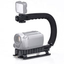 Universal Stabilizer C-Shape Bracket Video Handheld Grip fit for Canon Nikon DSLR DV Camera Black