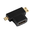 3 in 1 Mini + Micro Male HDMI to HDMI Female Adapter