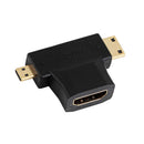 3 in 1 Mini + Micro Male HDMI to HDMI Female Adapter