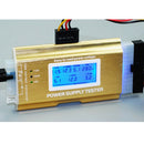 Laptop ATX Power Supply Tester for 20 & 24 Pin PSU Diagnostic Tester Tool With LCD Display Aluminium Gold Cover