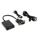 VGA Male to HDMI Female Converter w/ Audio Adapter 1080P Signal Output Black