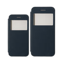 Luxury Flip Cover PU Leather Phone Case w View Window for iPhone 7 Blue