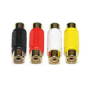 Yellow Gold RCA AV Audio Video Coupler Female to Female Cable Connector Pack of 10PCS