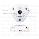 EU Plug Escam Shark QP180 CCTV IP Camera 1.3MP Fisheye IR Night Vision White