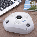 EU Plug Escam Shark QP180 CCTV IP Camera 1.3MP Fisheye IR Night Vision White