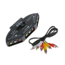 3 in 1 Input AV Audio video switcher Audio Video Output Selector w/ AV Cable