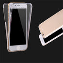 Durable Phone Cover Shockproof Hybrid Cover Front Back Cover Full Coverage TPU Cover for iPhone 7 Plus Clear Gold