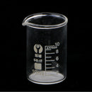 10ML Low Form Glass Measuring Graduated Beaker Chemistry Lab Glassware