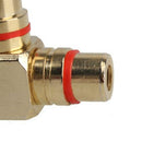 1/4" 6.3mm Plug to Brass RCA 90 Degree Right Angle Connector AV Video Audio Plug Adapters Male to Female
