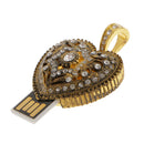 USB 2.0 Retro Diamond Heart Flash Memory Stick Pen Drive Storage U Disk 16GB